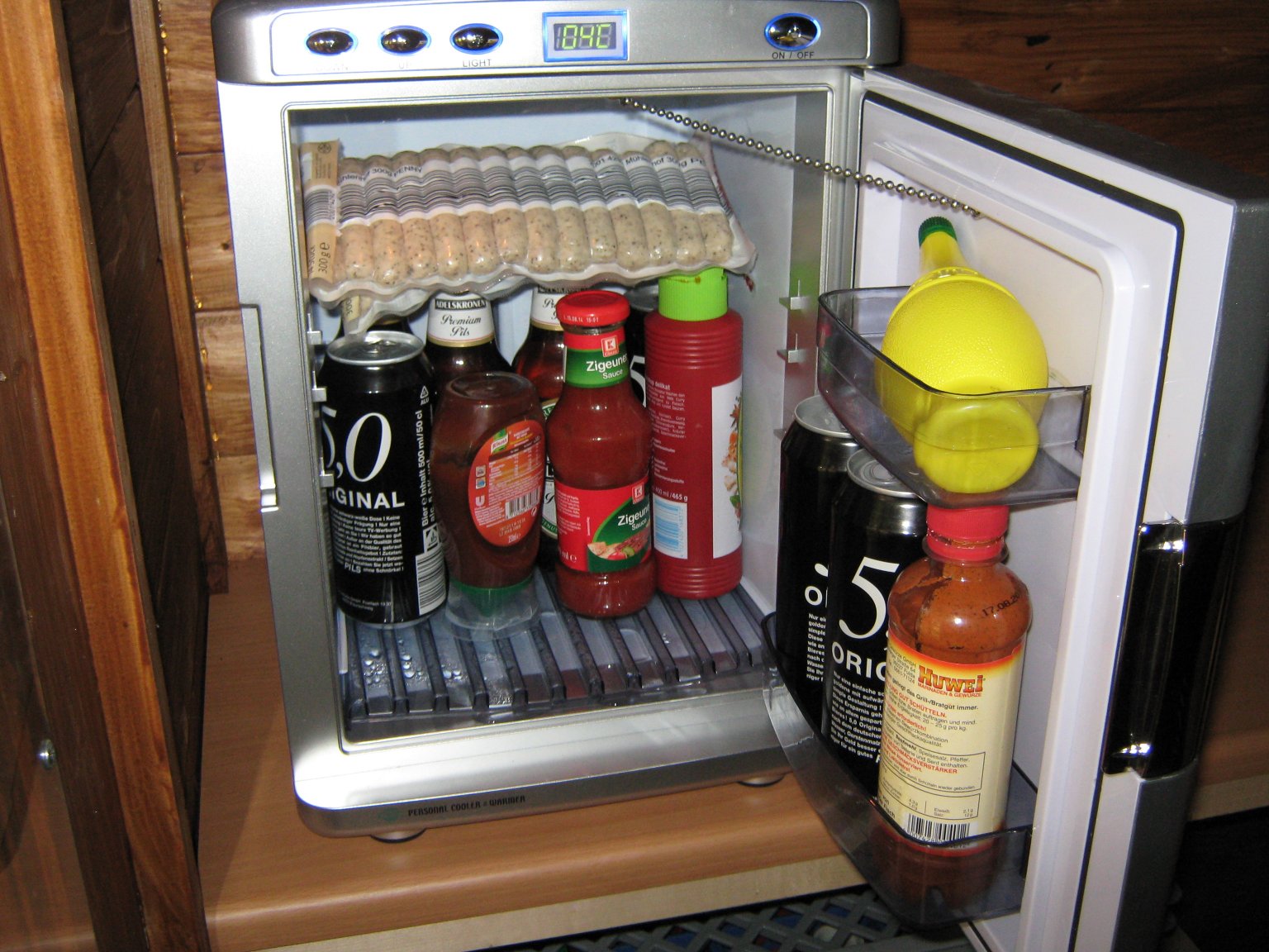 Stocking up the fridge ready for the start of the barbecue season