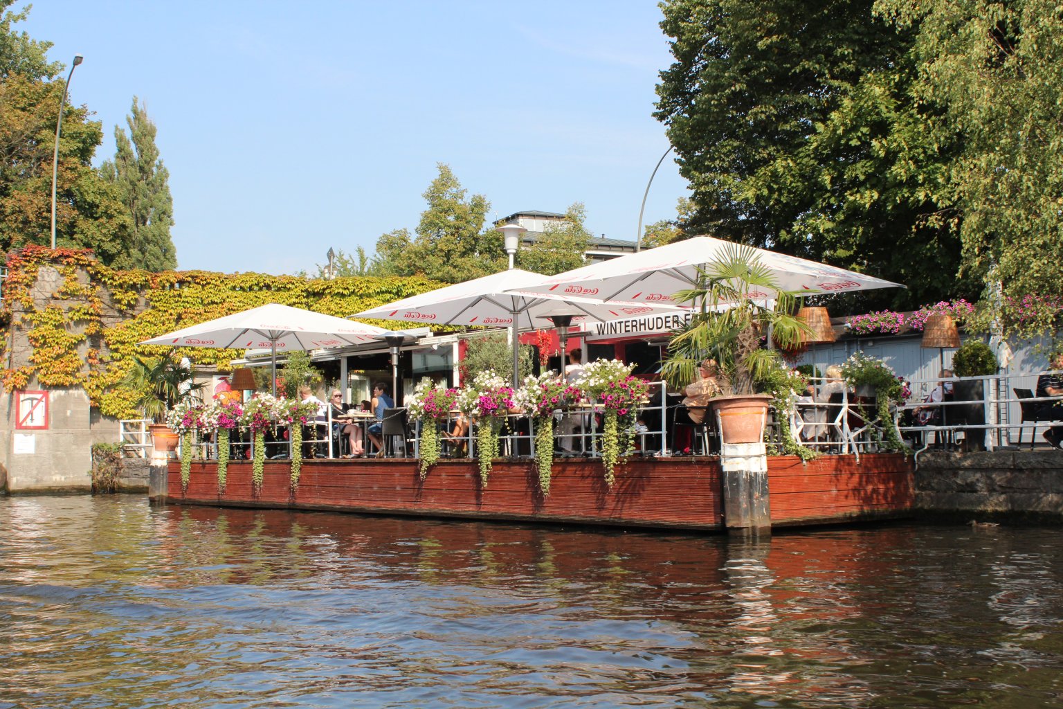 One of the many floating restaurants on the Alster