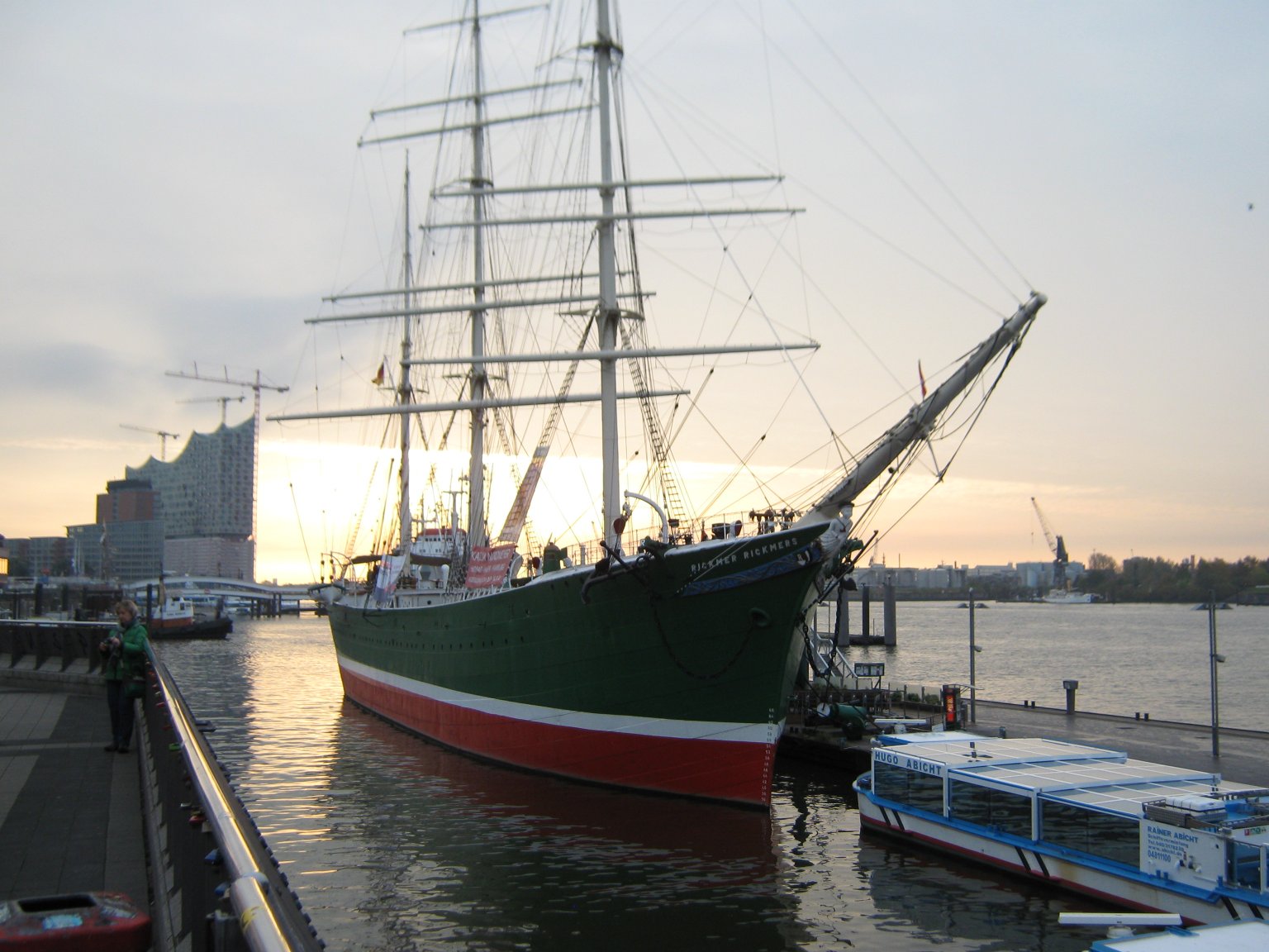 The 'Rickmer Rickmers' at anchor in Hamburg Hafen