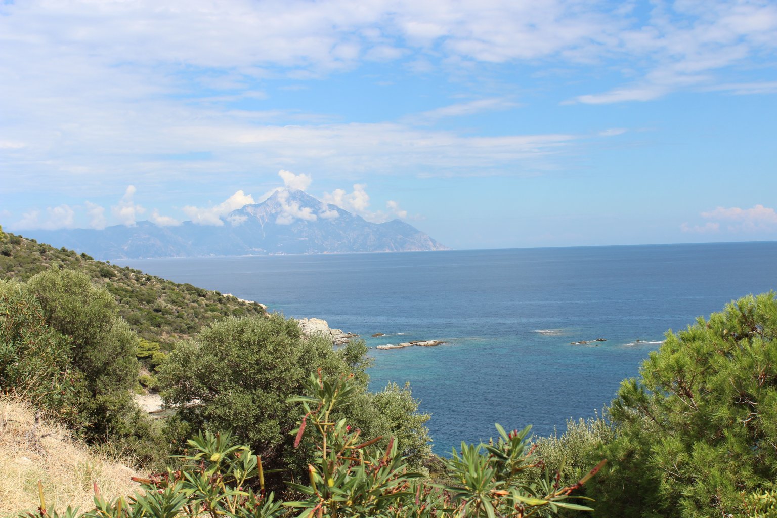 Mount Athos, as seen from Sithonia